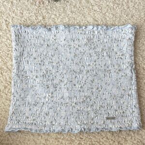 Hollister Light Blue Smocked Crop Top